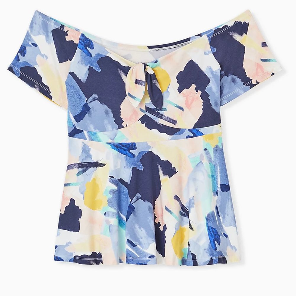 5X Torrid New w tag Off Shoulder Super Soft Shirt Colorful!  Plus Size